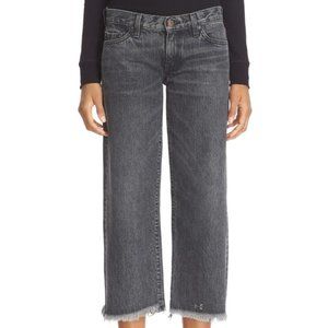 SIMON MILLER Frayed Hem Crop Jeans In Wash Lapin